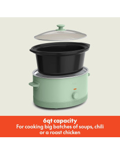 Olla de Cocción Lenta BELLA 6 Qt Cerámica Antiadherente 2