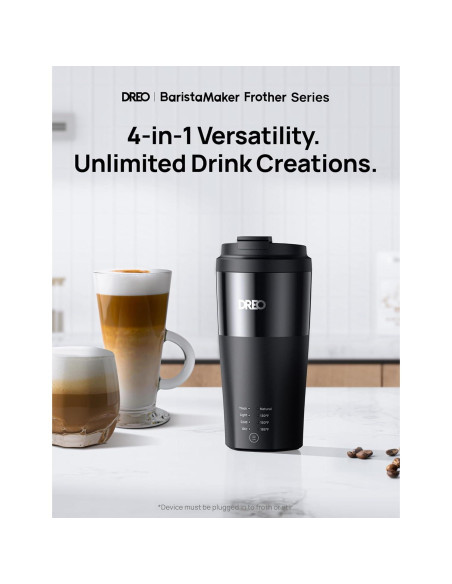 Espumador de Leche Dreo DR-KMF003 Eléctrico 4-en-1 Negro