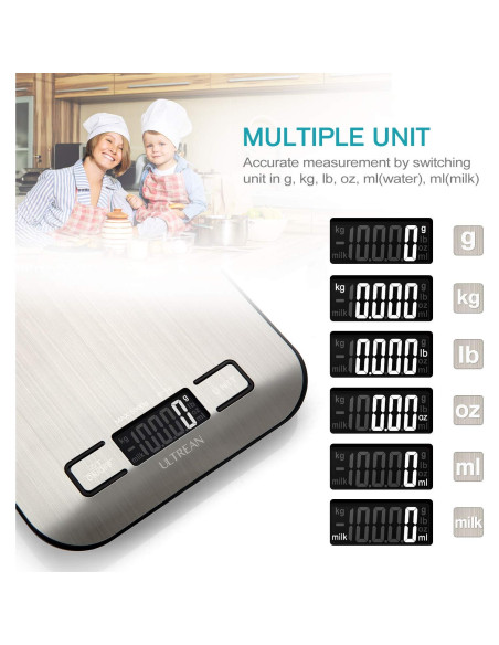 Báscula de Cocina Digital Ultrean UL-KS01, 5kg, Pantalla LCD