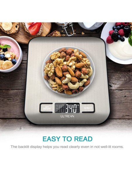 Báscula de Cocina Digital Ultrean UL-KS01, 5kg, Pantalla LCD