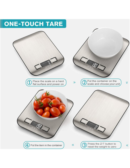 Báscula de Cocina Digital Ultrean UL-KS01, 5kg, Pantalla LCD
