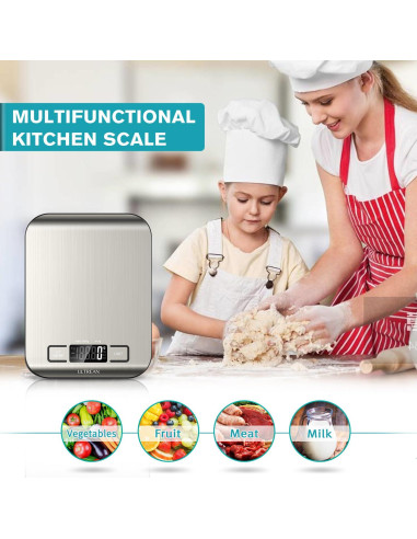 Báscula de Cocina Digital Ultrean UL-KS01, 5kg, Pantalla LCD