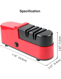 Afilador eléctrico de cuchillos y tijeras Pegelong Rojo 2