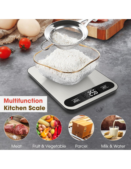 Balanza de Cocina Digital Mik-Nana 10kg Acero Inoxidable LCD