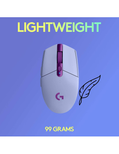 Logitech G305 LIGHTSPEED Ratón Inalámbrico 12K DPI Lila