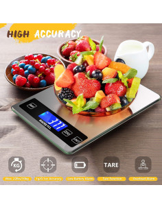 Escala de Cocina Digital BACK KTCL 10kg Acero Inoxidable LCD 2
