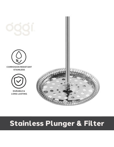 Cafetera Prensa Francesa Oggi 12oz Vidrio Borosilicato Oliva