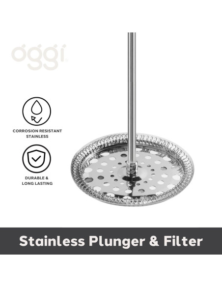 Cafetera Prensa Francesa Oggi 12oz Vidrio Borosilicato Oliva