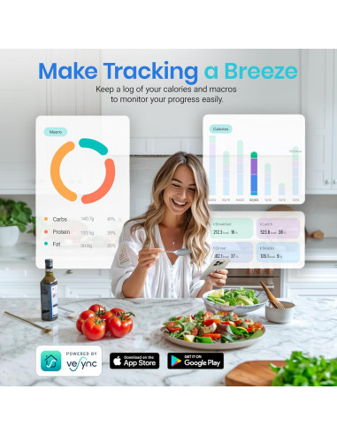 Báscula de Cocina Inteligente Etekcity ESN00 Acero Inoxidable 5 kg