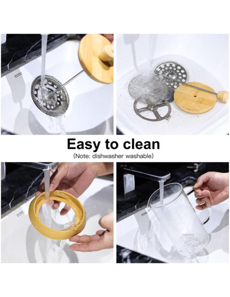 Cafetera Prensa Francesa wedrink 1000ml Vidrio Borosilicato