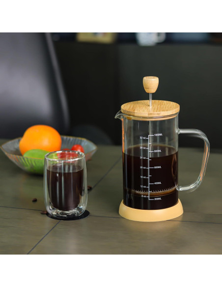 Cafetera Prensa Francesa wedrink 1000ml Vidrio Borosilicato