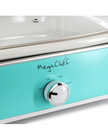 Cazuela Rectangular MegaChef 3.5L con Tapa de Vidrio y 3 Temperaturas