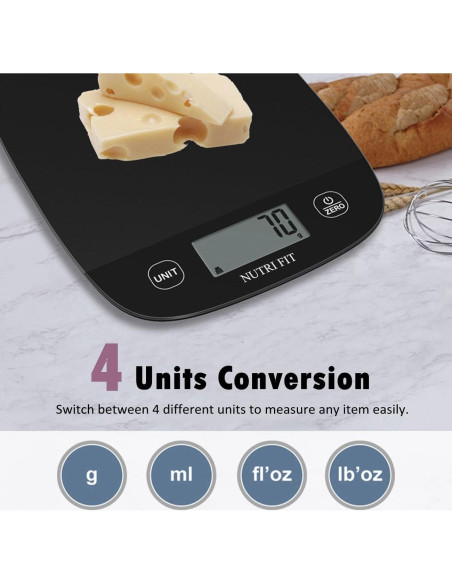 Balanza de Cocina Digital NUTRI FIT 5kg Precisa Tare Inteligente