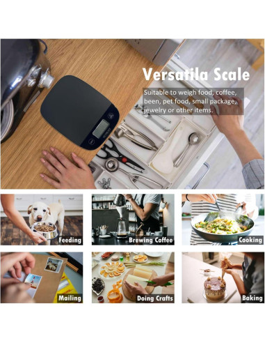 Balanza de Cocina Digital NUTRI FIT 5kg Precisa Tare Inteligente