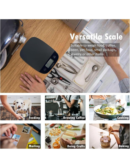 Balanza de Cocina Digital NUTRI FIT 5kg Precisa Tare Inteligente