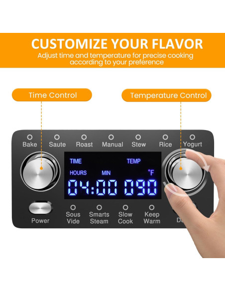 Olla de Cocción Lenta Programable HEYNEMO 8 Cuartos 12-en-1