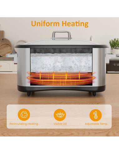 Olla de Cocción Lenta Programable HEYNEMO 8 Cuartos 12-en-1