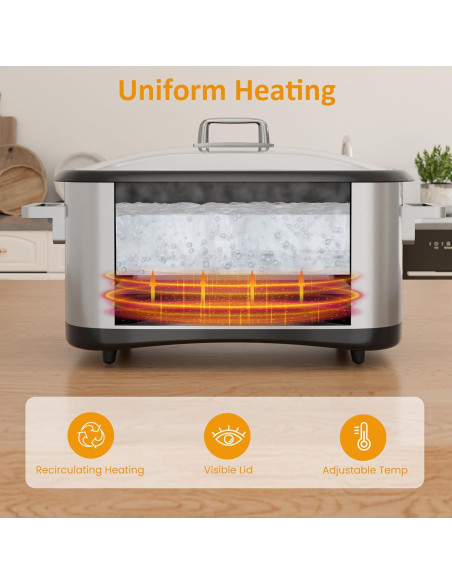 Olla de Cocción Lenta Programable HEYNEMO 8 Cuartos 12-en-1