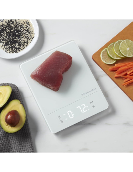 Balanza de Cocina Digital KitchenAid KQ913 IPX7 5kg Blanca