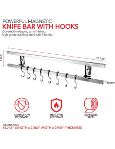 Soporte Magnético para Cuchillos Innovaciones Modernas 40 cm 2