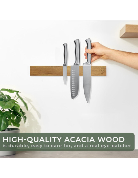 Tira Magnética para Cuchillos WALDWERK 15.7x5.1cm Madera Acacia