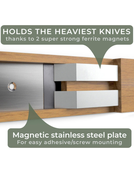 Tira Magnética para Cuchillos WALDWERK 15.7x5.1cm Madera Acacia