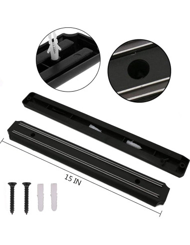 Soporte Magnético para Cuchillos AEYTLOI 38cm Acero Inoxidable Negro