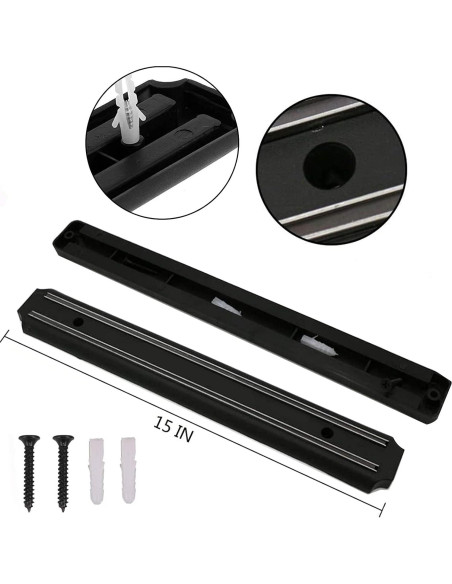 Soporte Magnético para Cuchillos AEYTLOI 38cm Acero Inoxidable Negro