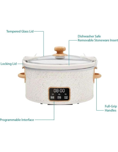Olla de Cocción Lenta Digital 6QT Pioneer Woman Manchada Lino