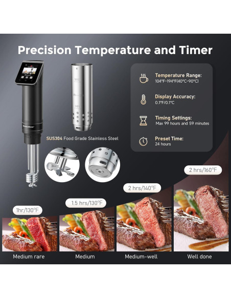 Cocedor Sous Vide KitchenBoss G330 1100W Acero Inoxidable