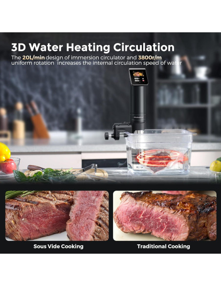 Cocedor Sous Vide KitchenBoss G330 1100W Acero Inoxidable