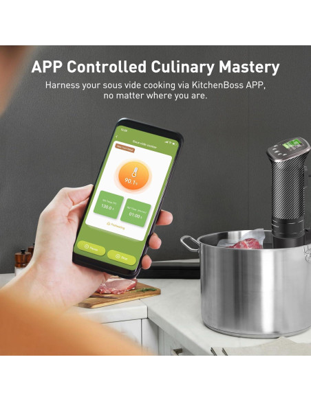 Cocinero Sous Vide KitchenBoss G322PT WiFi 1100W 20L Acero Inoxidable