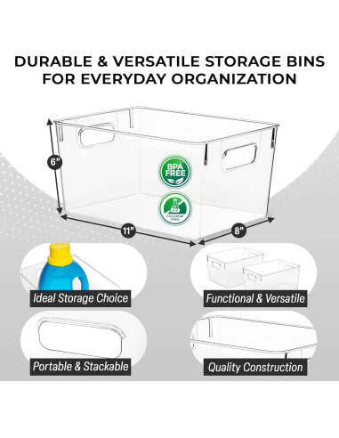 Contenedores de Almacenamiento ClearSpace - 4 Piezas 27.94x20.32x15.24cm