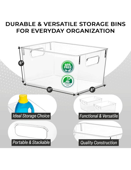 Contenedores de Almacenamiento ClearSpace - 4 Piezas 27.94x20.32x15.24cm