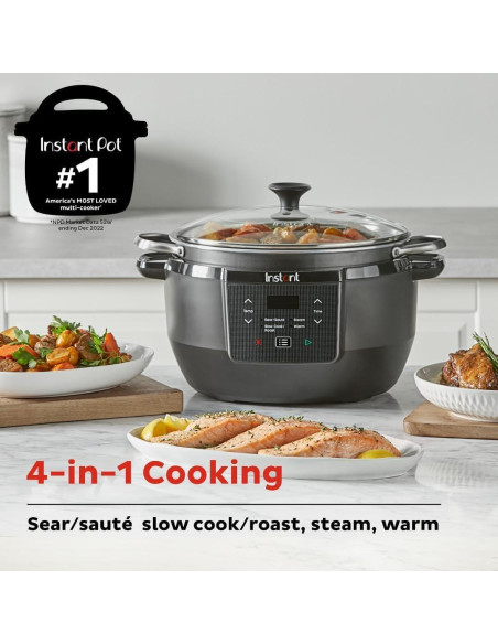 Olla de Cocción Lenta Instant Pot 7.5L 4-en-1 Sella/Salta