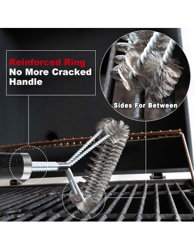 Cepillo para Parrilla GRILLART 2 en 1 Acero Inoxidable 45,72 cm