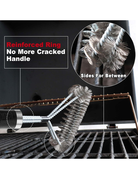 Cepillo para Parrilla GRILLART 2 en 1 Acero Inoxidable 45,72 cm