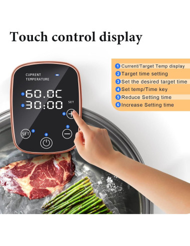 Cocedor Sous Vide Sixfivsevn 1100W Control Táctil IPX7