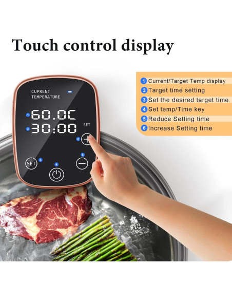 Cocedor Sous Vide Sixfivsevn 1100W Control Táctil IPX7