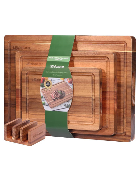 Juego de 3 Tablas de Cortar de Madera Acacia LazioPater