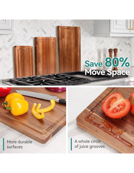 Juego de 3 Tablas de Cortar de Madera Acacia LazioPater