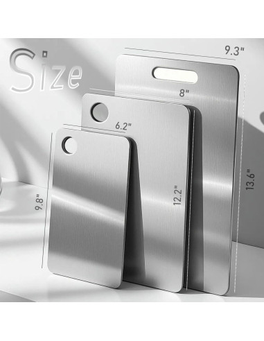 Juego de 3 Tablas de Cortar de Titanio 100% Puro - Apto Lavavajillas