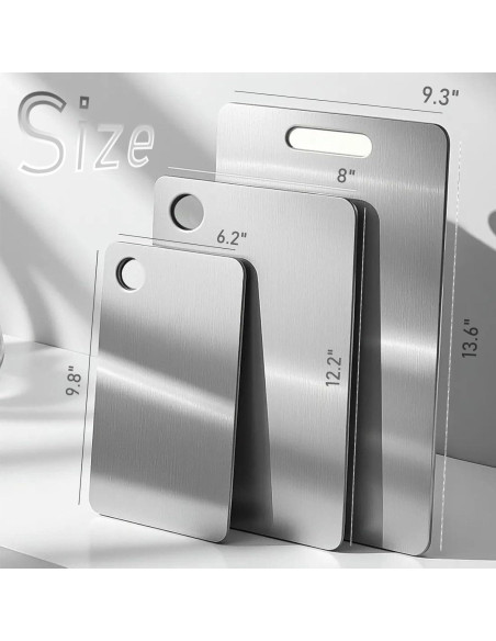 Juego de 3 Tablas de Cortar de Titanio 100% Puro - Apto Lavavajillas