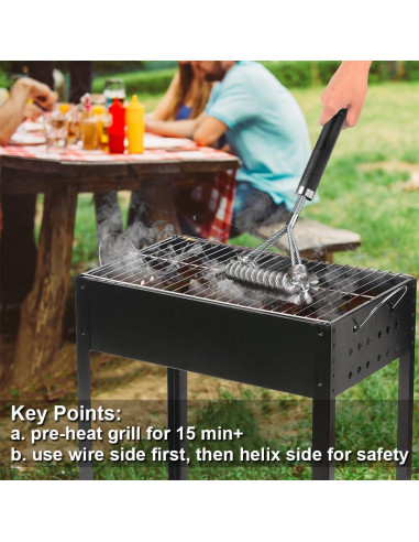 Cepillo para Parrilla GRILLART 2 en 1 Acero Inoxidable 45,72 cm