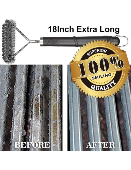 Cepillo para Parrilla GRILLART 2 en 1 Acero Inoxidable 45,72 cm