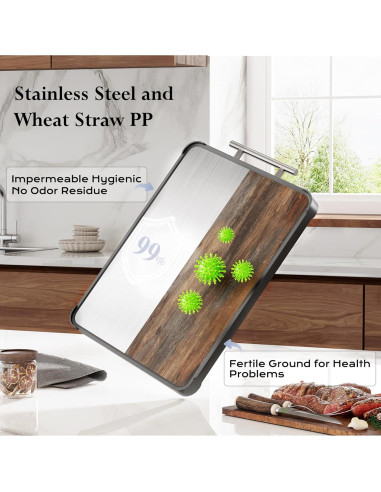 Juego de 2 tablas de cortar TalingMA de acero inoxidable 42x29 cm