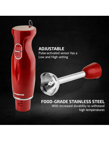 Batidora de Inmersión Ovente 300W 2-Pack Negro y Rojo