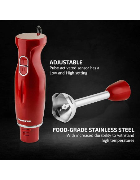 Batidora de Inmersión Ovente 300W 2-Pack Negro y Rojo