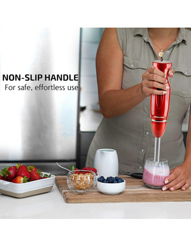 Batidora de Inmersión Ovente 300W 2-Pack Negro y Rojo