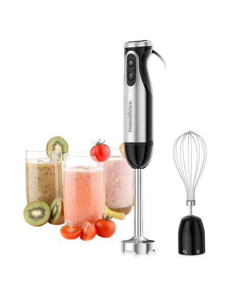 Batidora de Inmersión Bonsenkitchen 500W 20 Velocidades Acero Inoxidable